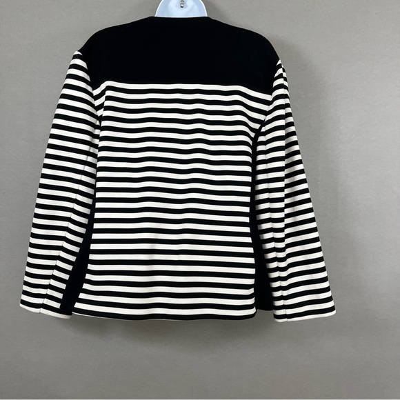 Chico’s Black Stripe Color Block Open Blazer - Picture 5 of 14